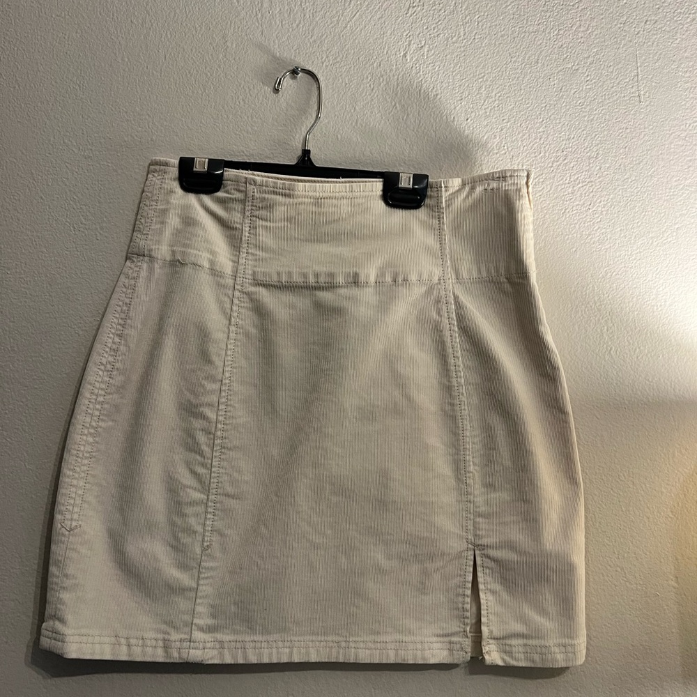 Free People Cream Mini Pencil Skirt with Slit